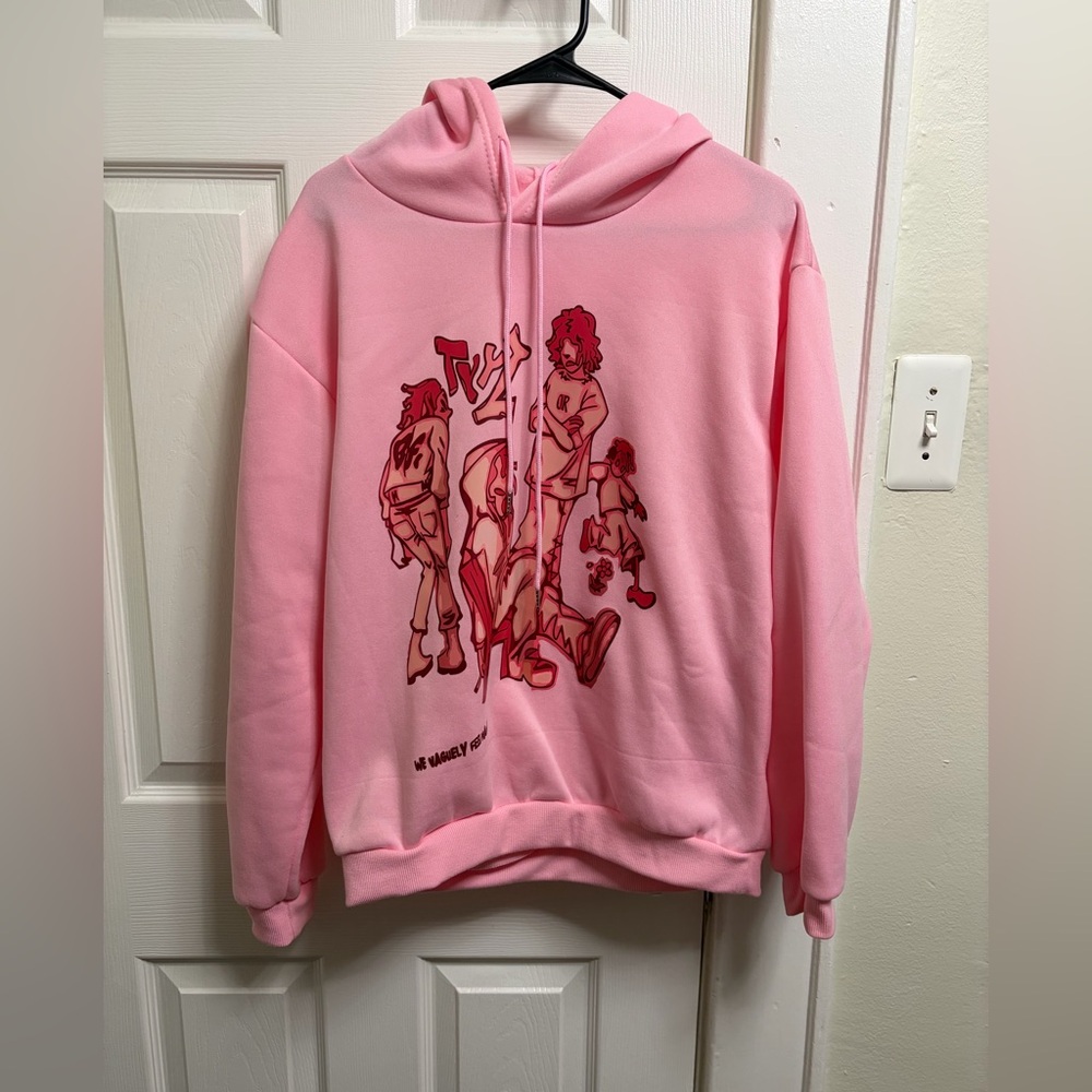 SHEIN Pink Graphic Hoodie